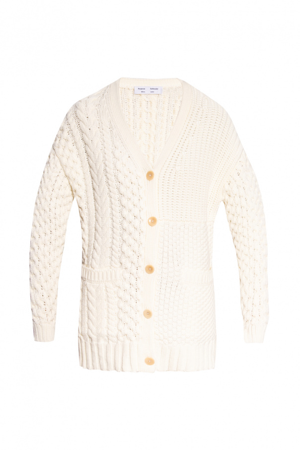 Rib proenza schouler white long sleeve dress knit cardigan